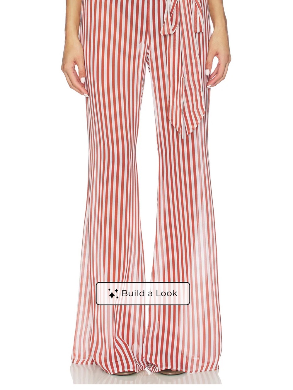 Bananhot Bowie Wide Leg Pants in Russet Stripes